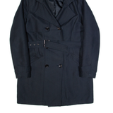 PHASE EIGHT Belted Womens Trench Coat Blue Hooded UK 12