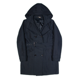 PHASE EIGHT Belted Womens Trench Coat Blue Hooded UK 12