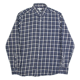 REISS Princey Mens Shirt Blue Check Long Sleeve L