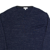 CALVIN KLEIN Mens Jumper Blue V-Neck Tight Knit L
