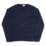 CALVIN KLEIN Mens Jumper Blue V-Neck Tight Knit L