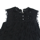 ZARA TRAFALUC Womens Smock Top Black Sleeveless XS