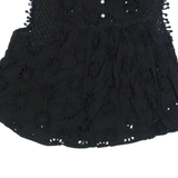 ZARA TRAFALUC Womens Smock Top Black Sleeveless XS