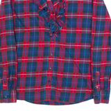 TOMMY HILFIGER Womens Printed Shirt Red Collared Long Sleeve Check XS