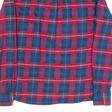 TOMMY HILFIGER Womens Printed Shirt Red Collared Long Sleeve Check XS
