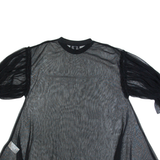 DKNY Sheer Womens Top Black UK 8