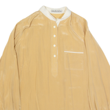 M ELGE 4 Womens Shirt Beige Collared Long Sleeve Silk L
