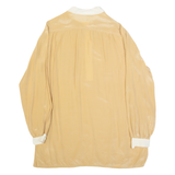 M ELGE 4 Womens Shirt Beige Collared Long Sleeve Silk L