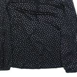 BODEN Womens Printed Blouse Black Long Sleeve Polka Dot UK 8