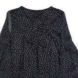 BODEN Womens Printed Blouse Black Long Sleeve Polka Dot UK 8