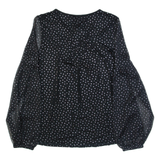 BODEN Womens Printed Blouse Black Long Sleeve Polka Dot UK 8