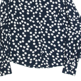 PHASE EIGHT Womens Printed Blouse Black Long Sleeve Spotted UK 14