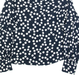 PHASE EIGHT Womens Printed Blouse Black Long Sleeve Spotted UK 14