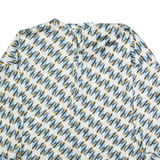 ZARA WOMAN Womens Printed Blouse Cream Long Sleeve Crazy Pattern M