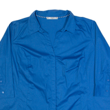 LEE RIDERS Womens Oversized Shirt Blue Collared 3/4 Sleeve 3XL