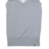 TED BAKER Womens Vest Grey V-Neck Sleeveless Wool L
