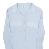 ZARA Womens Shirt Blue Collared Long Sleeve S