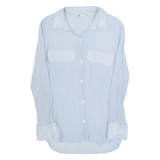 ZARA Womens Shirt Blue Collared Long Sleeve S