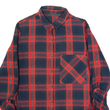 ZARA TRAFALUC Womens Printed Shirt Red Collared Long Sleeve Check S