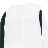 ZARA WOMAN Womens Printed Top White Long Sleeve Colourblock S