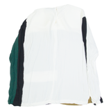 ZARA WOMAN Womens Printed Top White Long Sleeve Colourblock S