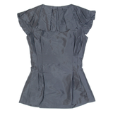 TED BAKER Womens Top Black V-Neck Silk XS