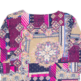 MONSOON Womens Printed Top Pink Long Sleeve Crazy Pattern M