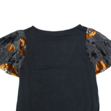 LAURA ASHLEY Womens Printed Blouse Black Floral UK 10