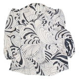 TED BAKER Womens Printed Blouse Pink High Neck Long Sleeve Crazy Pattern M