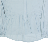 ZARA Womens Smock Top Blue V-Neck Long Sleeve M