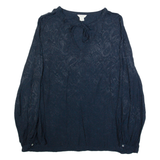 MONSOON Womens Printed Blouse Blue V-Neck Long Sleeve Paisley UK 12