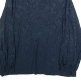 MONSOON Womens Printed Blouse Blue V-Neck Long Sleeve Paisley UK 12