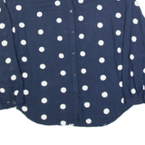 ZARA Womens Oversized Shirt Blue Collared Long Sleeve Polka Dot S