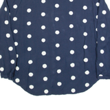 ZARA Womens Oversized Shirt Blue Collared Long Sleeve Polka Dot S