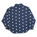 ZARA Womens Oversized Shirt Blue Collared Long Sleeve Polka Dot S