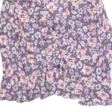 BODEN Womens Printed Blouse Purple V-Neck Long Sleeve Floral UK 12
