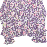 BODEN Womens Printed Blouse Purple V-Neck Long Sleeve Floral UK 12