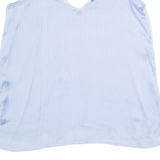 ZARA BASIC Oversized Womens Camisole Top Blue V-Neck Sleeveless Striped XS