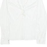 ZARA BASIC Womens Shirt White V-Neck Long Sleeve XS