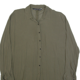 ZARA WOMAN Womens Shirt Green Collared Long Sleeve M