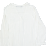 ZARA BASIC Womens Shirt White V-Neck Long Sleeve S