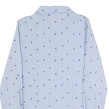 ZARA BASIC Womens Printed Shirt Blue Collared Long Sleeve Striped S