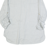 ZARA Womens Shirt Grey V-Neck Long Sleeve S