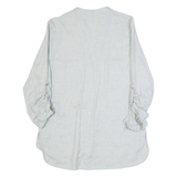 ZARA Womens Shirt Grey V-Neck Long Sleeve S