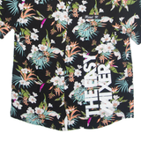 URBAN CLASSICS TROJKA Mens Hawaiian Shirt Black Viscose Floral L