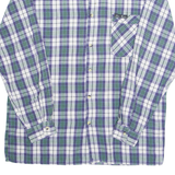 SHIRT FASHION Mens Shirt Blue Plaid Long Sleeve M