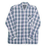 SHIRT FASHION Mens Shirt Blue Plaid Long Sleeve M