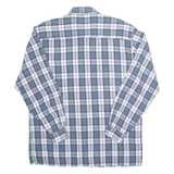 SHIRT FASHION Mens Shirt Blue Plaid Long Sleeve M