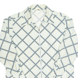 TREND Womens Shirt Cream Diamond Long Sleeve L