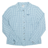 JACK WOLFSKIN Womens Shirt Blue Check Long Sleeve L